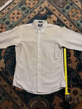 Vintage Stafford Wrinkle-Free Striped Oxford Button Down Shirt Made in USA